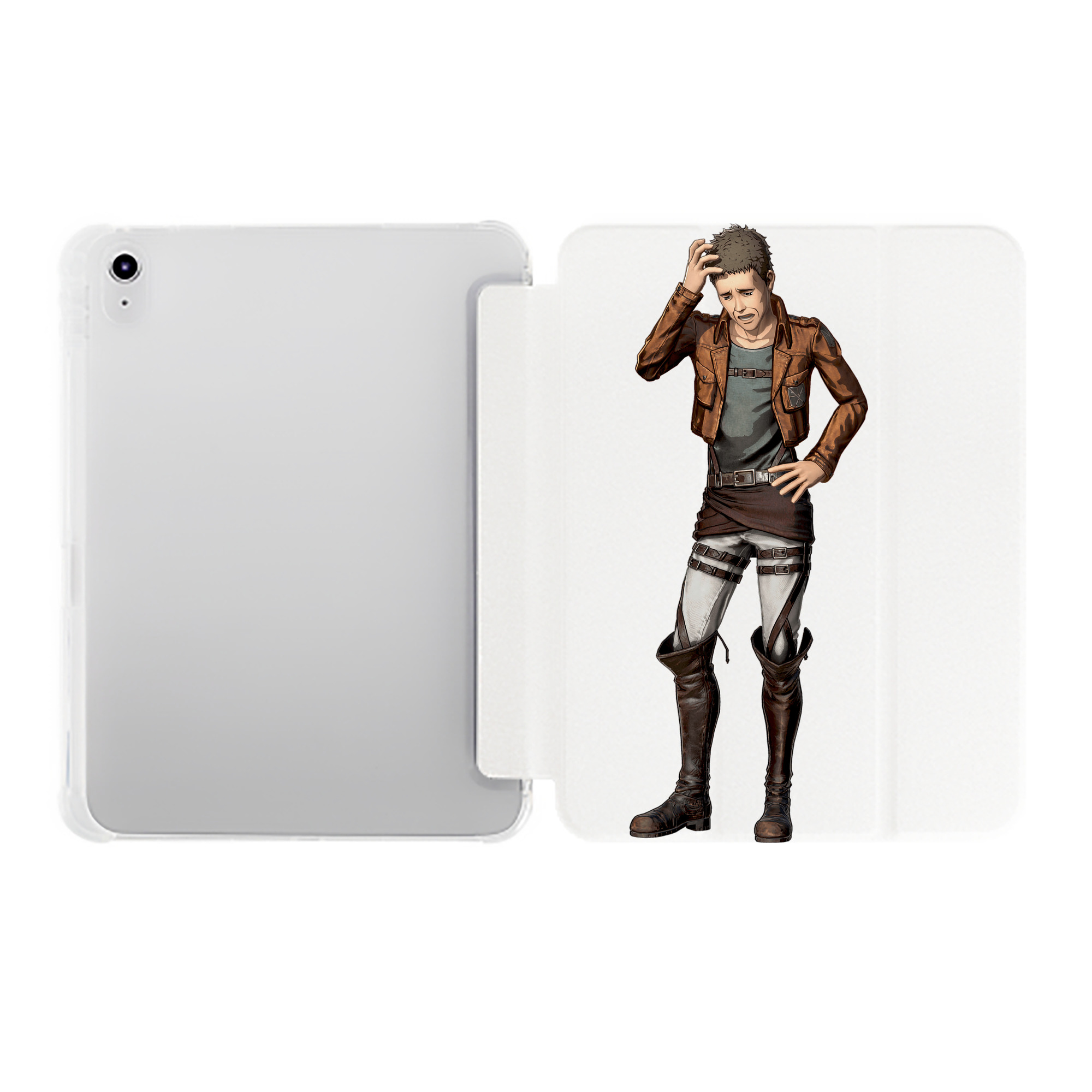 （画像用） 進撃の巨人 Attack on Titan IPad ケース ペン収納付き 三つ折りスタンド PUレザー×シリコン 対応機種9.5/10.5/10.9インチ